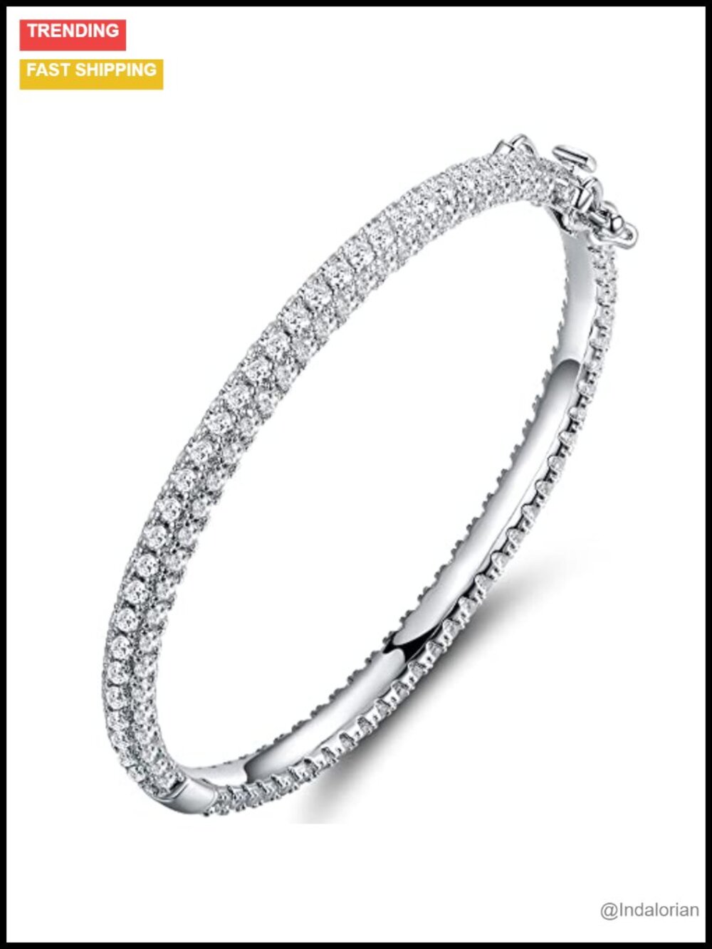 18K Gold Plated Crystal Eternity Bangle Bracelet Stackable Gift
